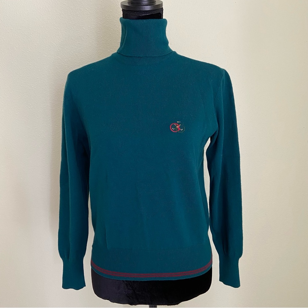 Vintage GUCCI Turtleneck Wool Sweater Logo